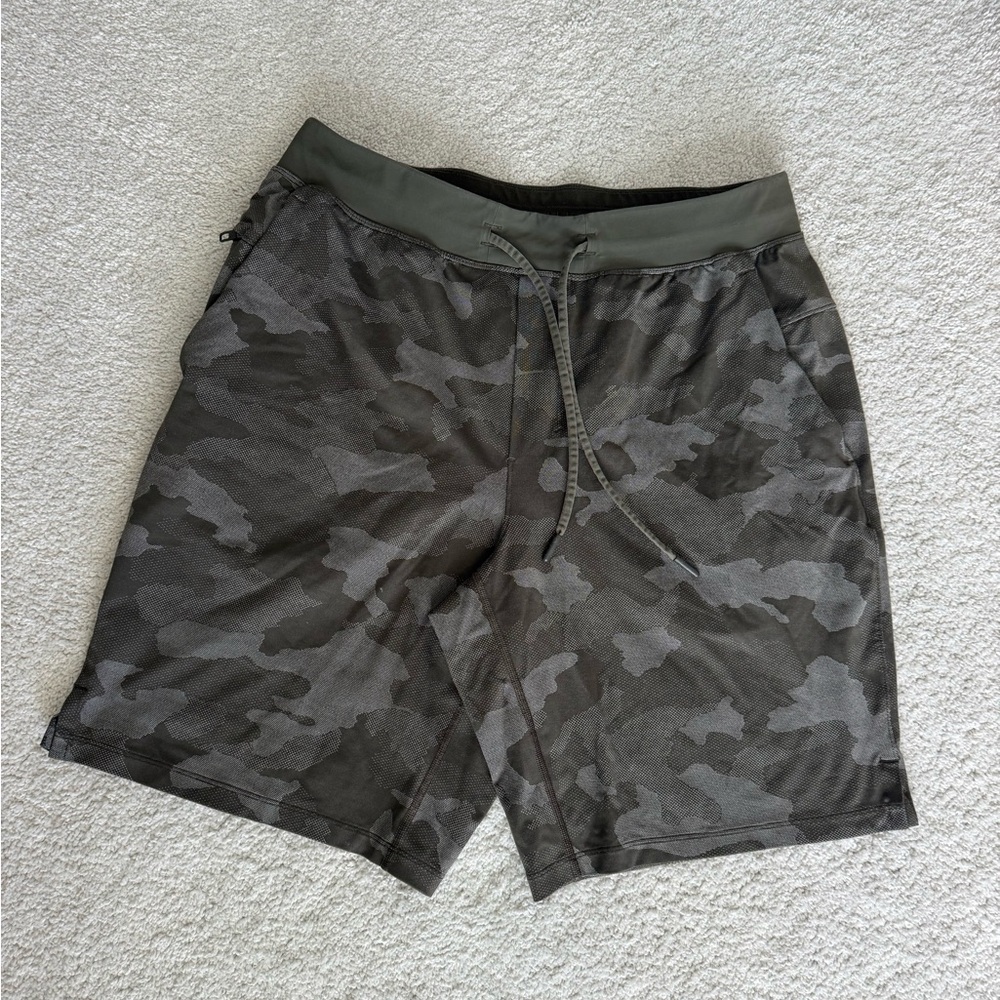 lululemon athletica Camouflage Athletic Shorts - Green and Gray